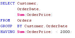 select having clause format option is false