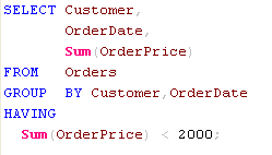 select having clause format option is true